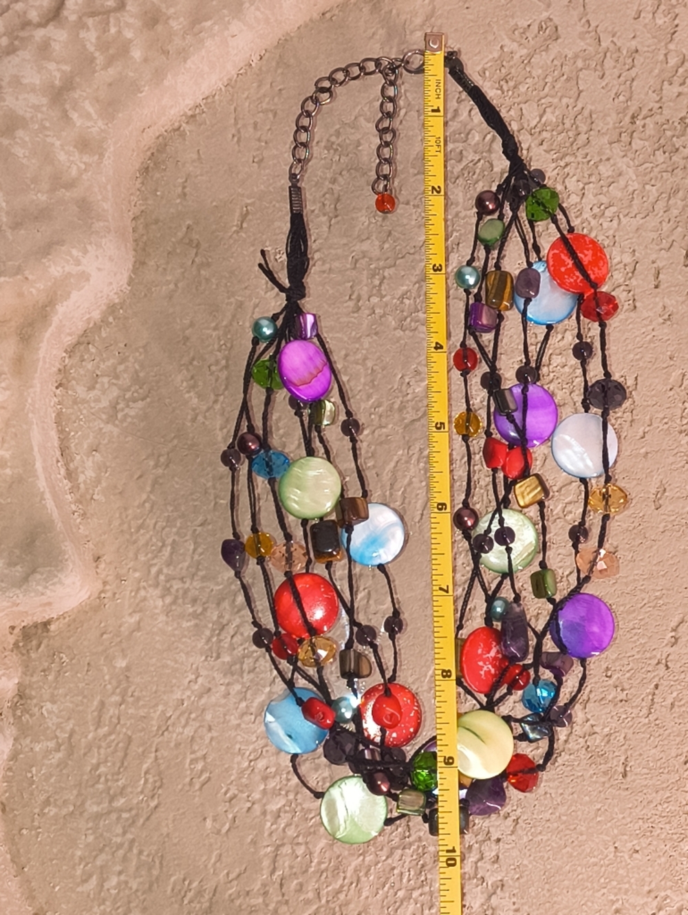 Premier Designs Multi-Color Layered Shell Disc Necklace